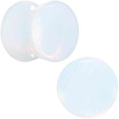 White Opalite Double Flare Plug Set