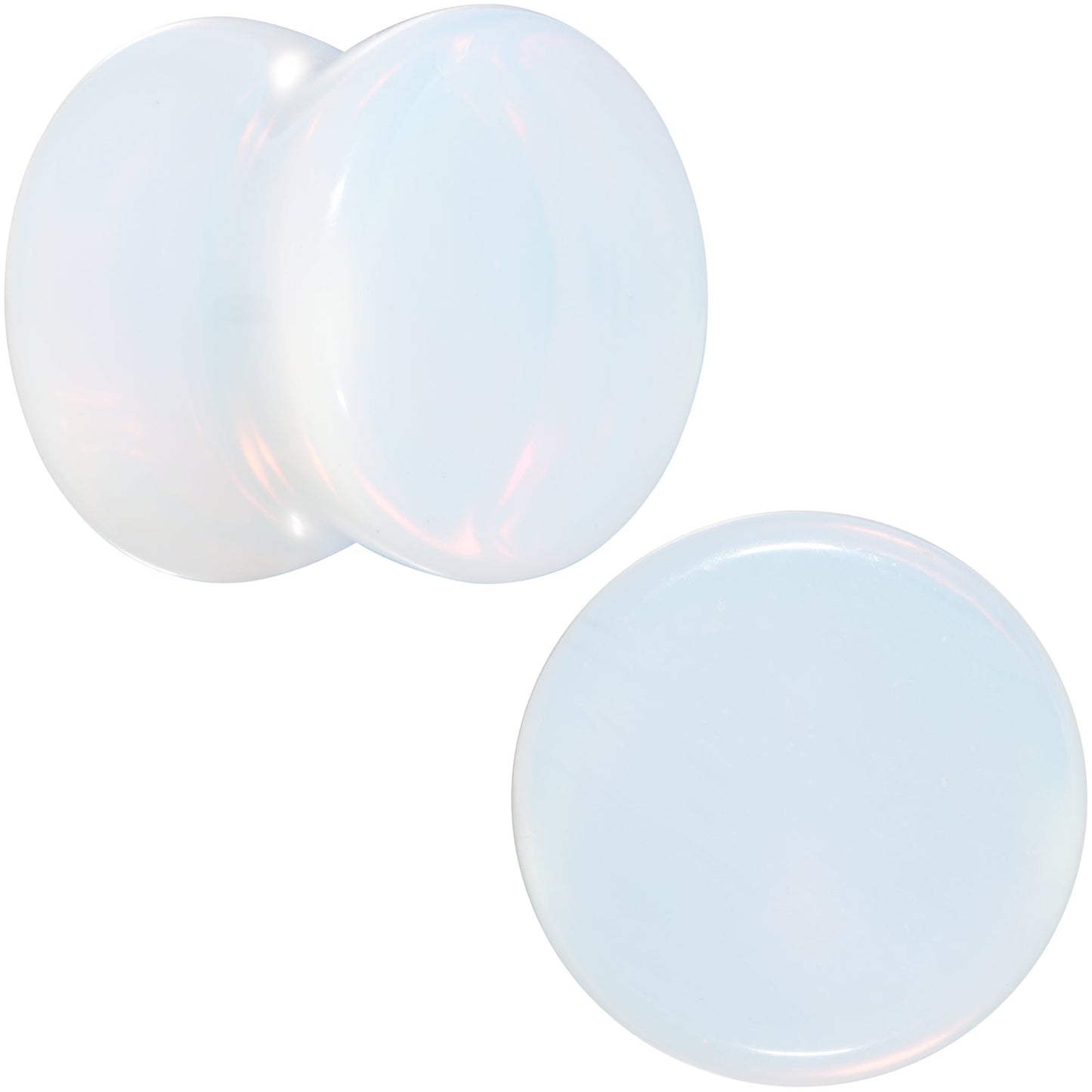 White Opalite Double Flare Plug Set