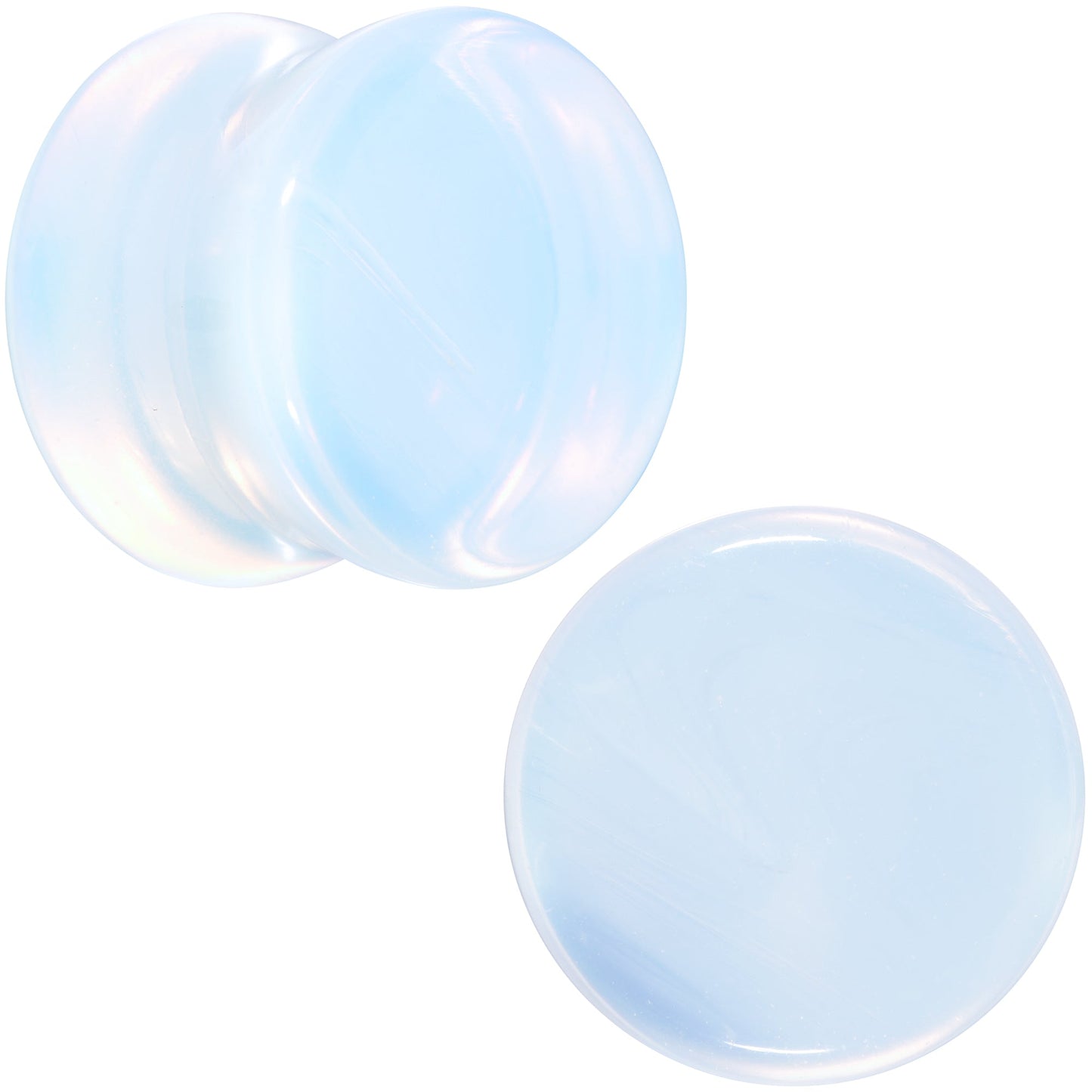 White Opalite Double Flare Plug Set