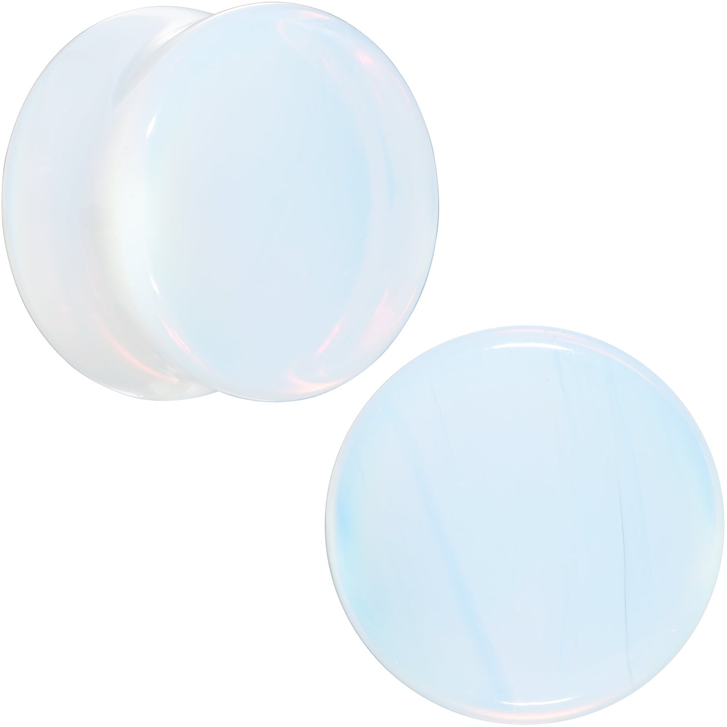 White Opalite Double Flare Plug Set