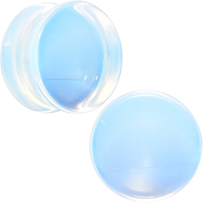 White Opalite Double Flare Plug Set