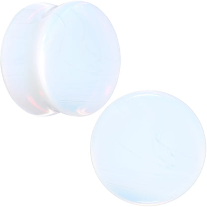 White Opalite Double Flare Plug Set