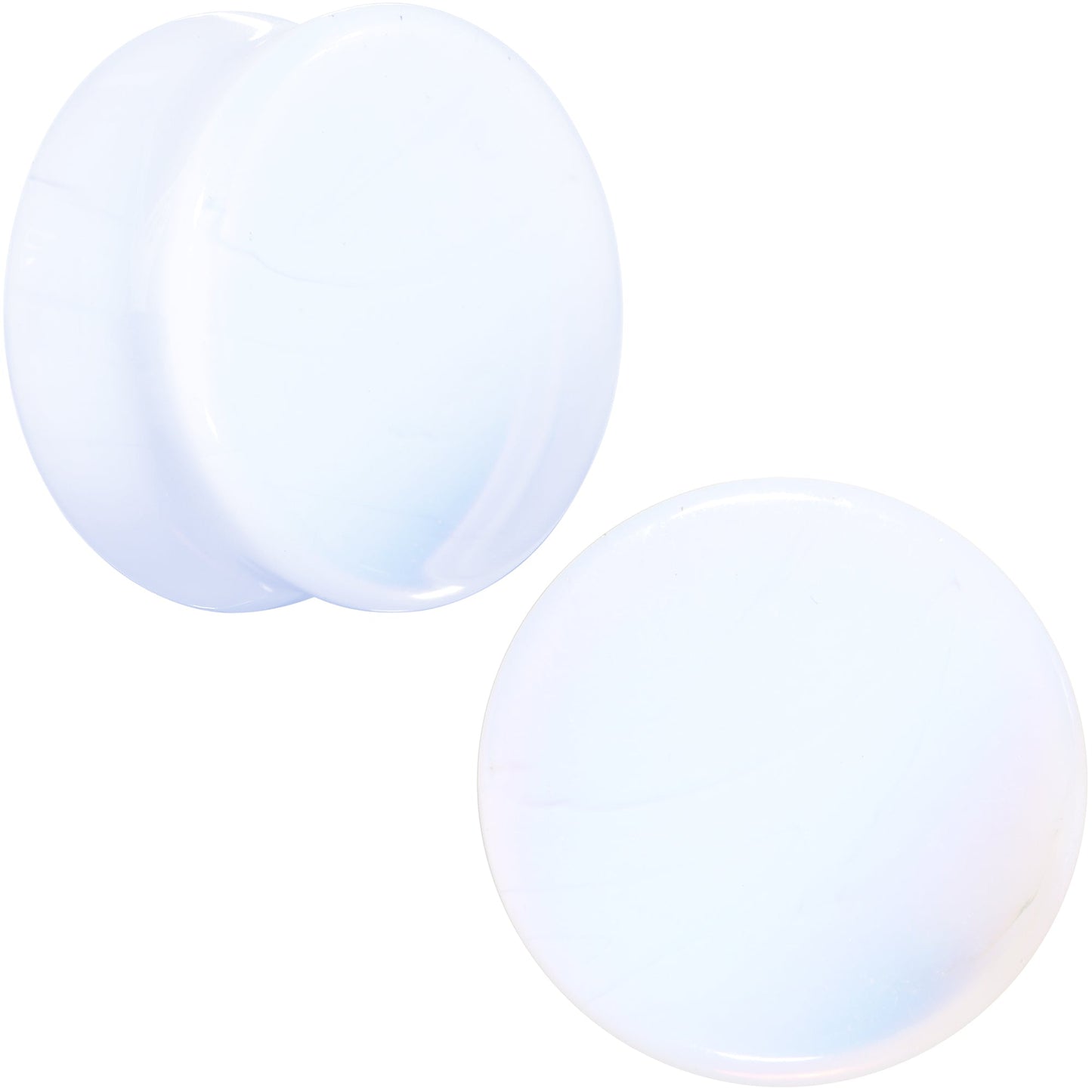 White Opalite Double Flare Plug Set