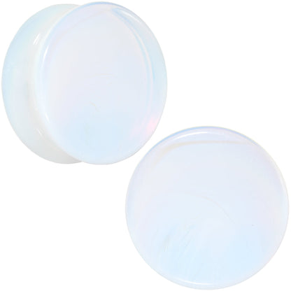 White Opalite Double Flare Plug Set