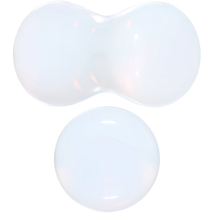 White Opalite Double Flare Plug Set
