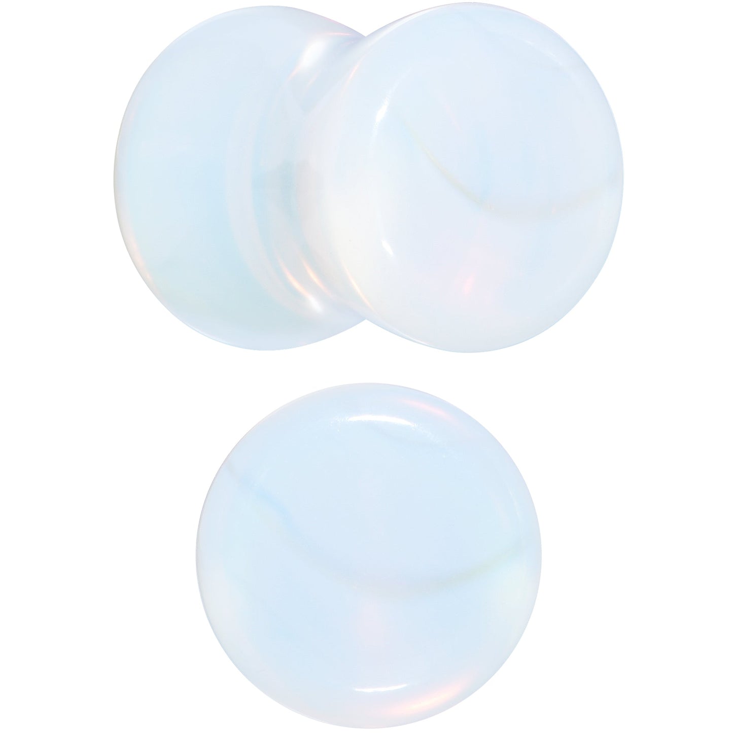 White Opalite Double Flare Plug Set