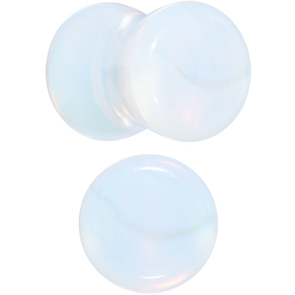 White Opalite Double Flare Plug Set