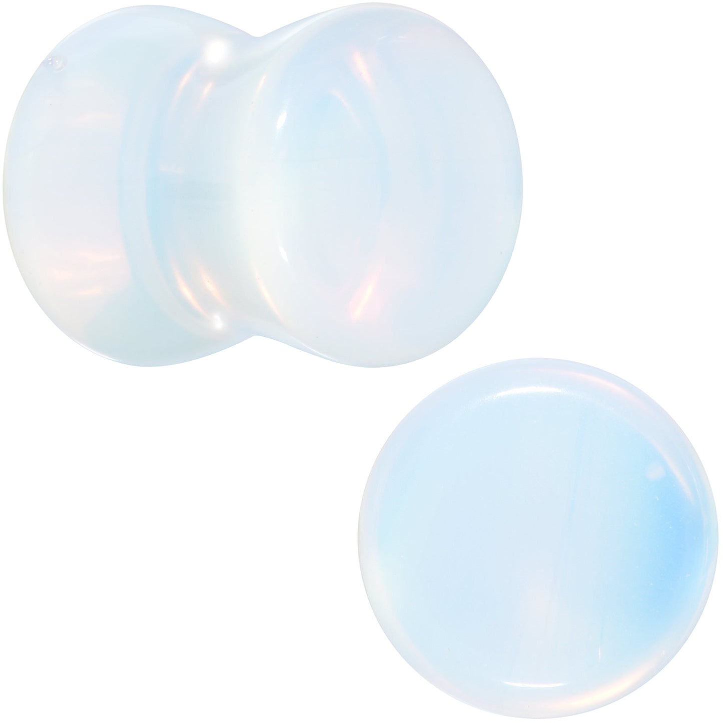 White Opalite Double Flare Plug Set