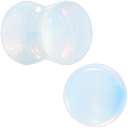 White Opalite Double Flare Plug Set