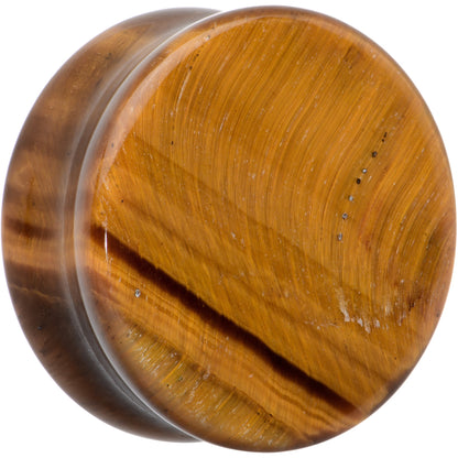 Natural Brown Tiger Eye Stone Double Flare Plug Set