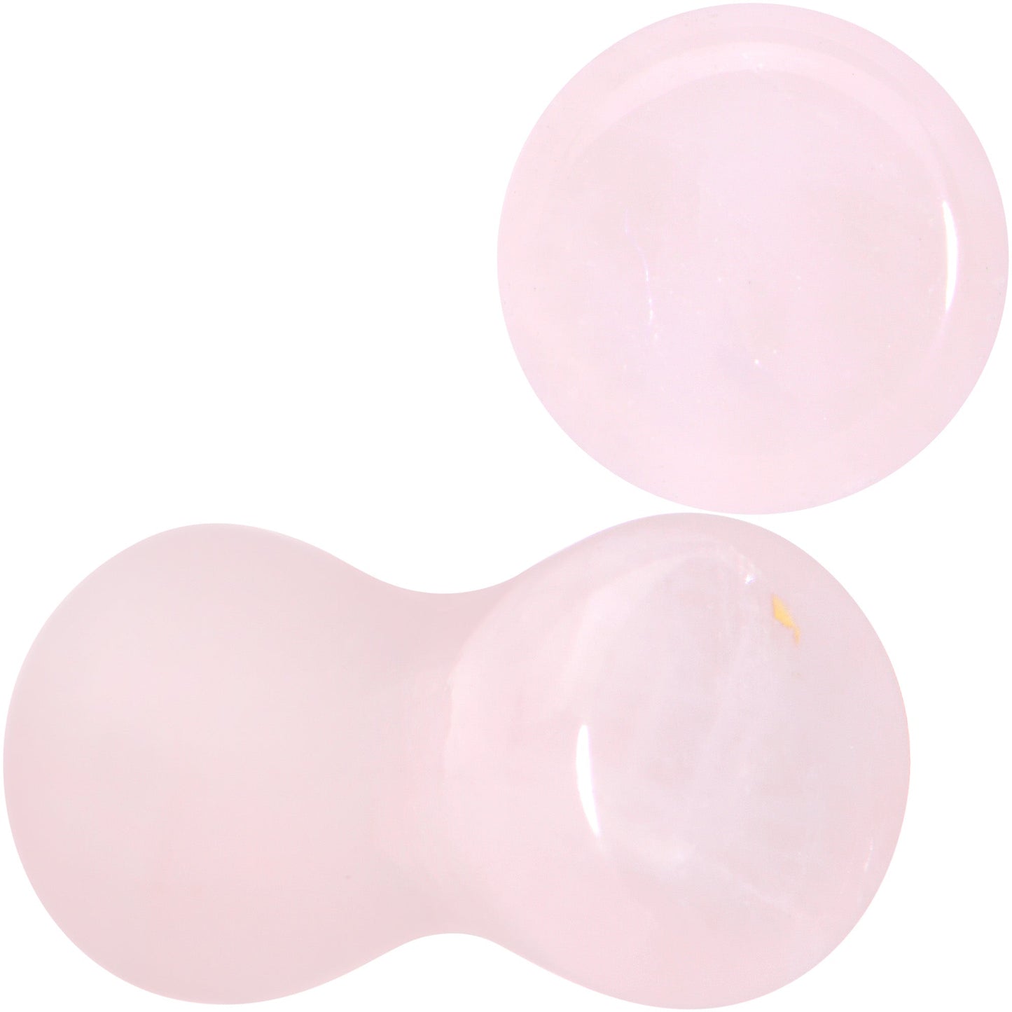 Pink Rose Quartz Round Double Flare Plug Set