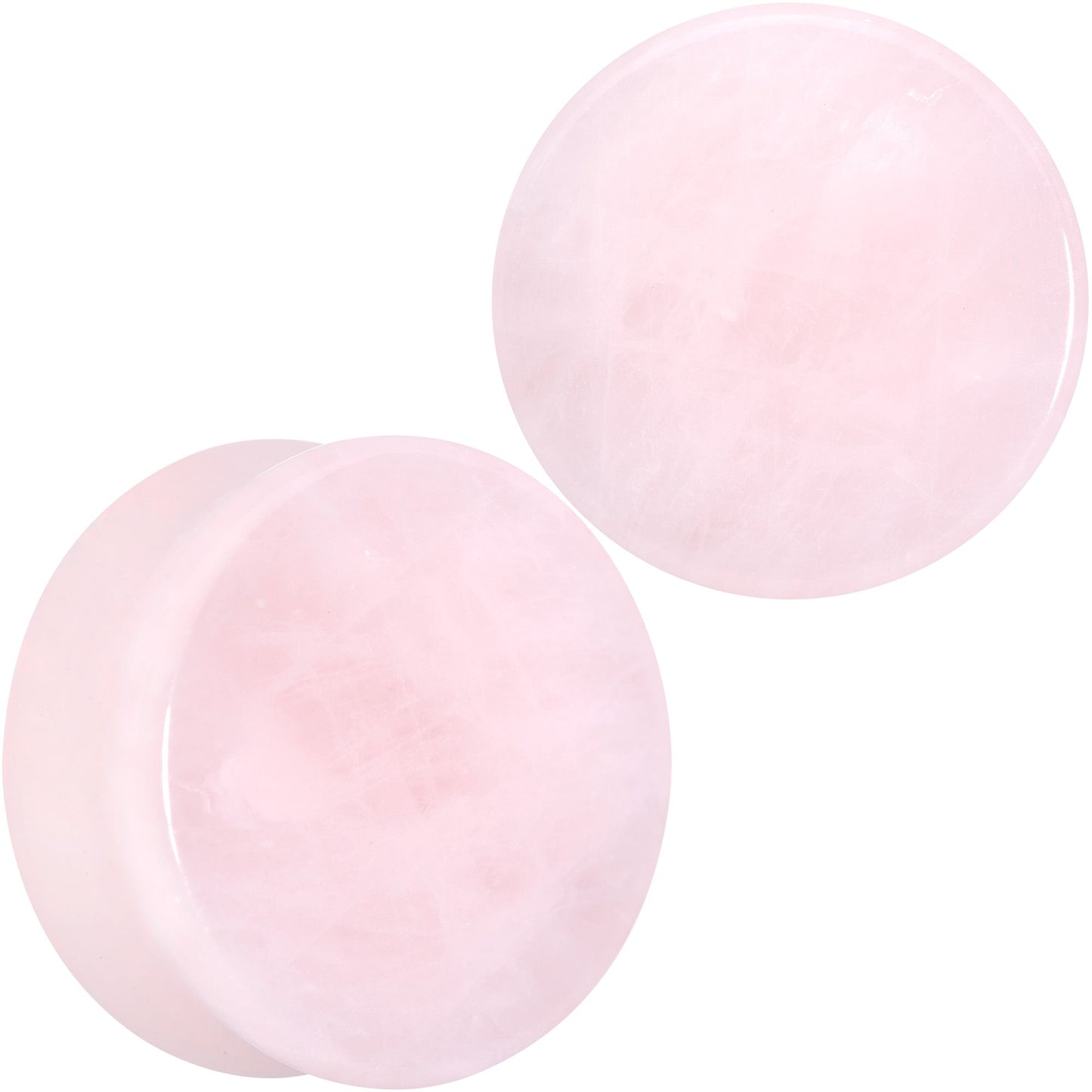 Pink Rose Quartz Round Double Flare Plug Set