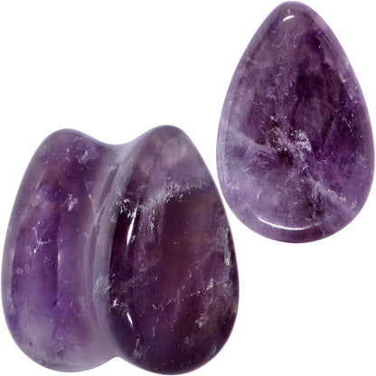 Purple Amethyst Stone Drop Saddle Plug Set