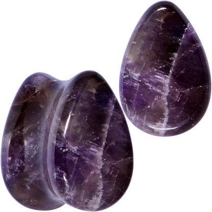 Purple Amethyst Stone Drop Saddle Plug Set