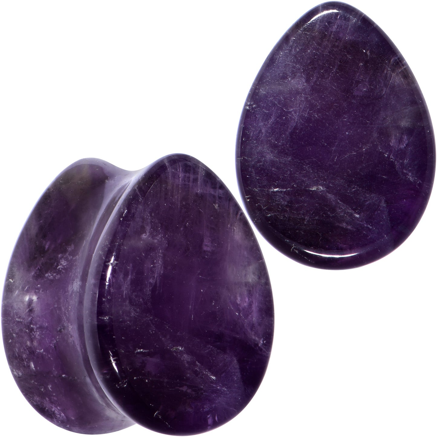 Purple Amethyst Stone Drop Saddle Plug Set
