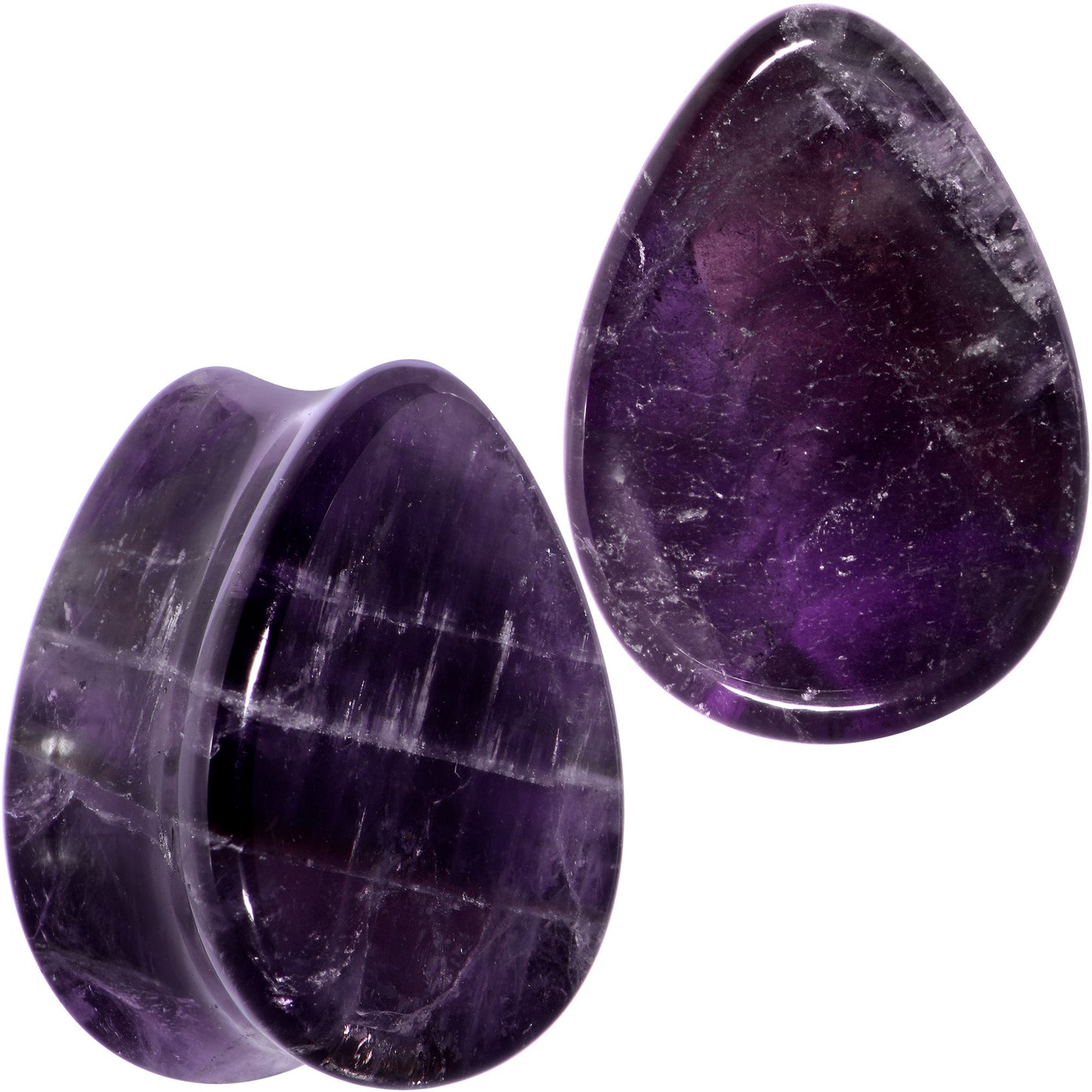 Purple Amethyst Stone Drop Saddle Plug Set