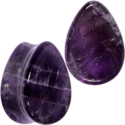 Purple Amethyst Stone Drop Saddle Plug Set