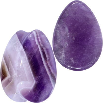 Purple Amethyst Stone Drop Saddle Plug Set