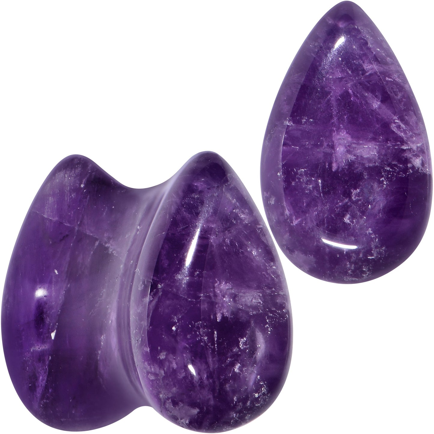 Purple Amethyst Stone Drop Saddle Plug Set