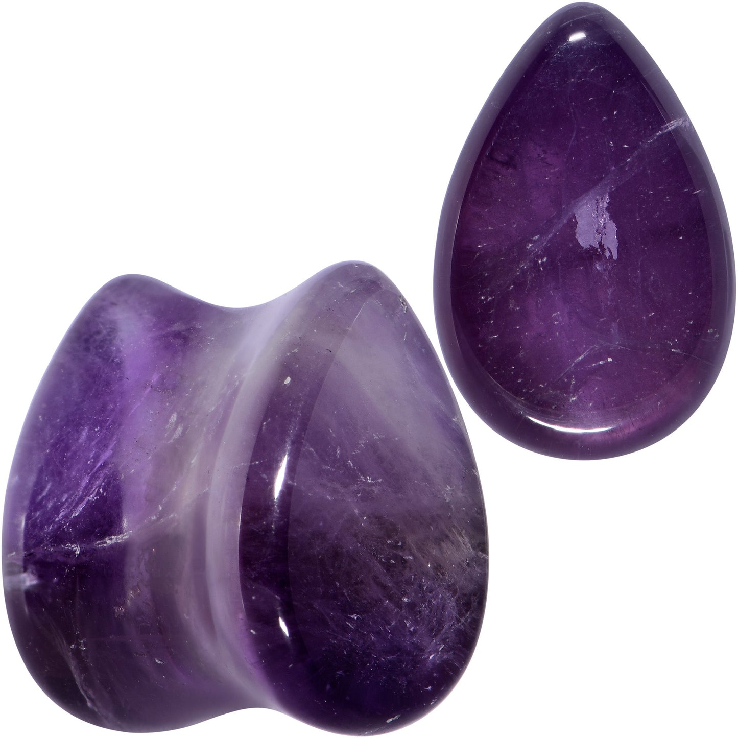 Purple Amethyst Stone Drop Saddle Plug Set
