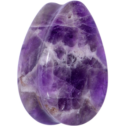 Purple Amethyst Stone Drop Saddle Plug Set