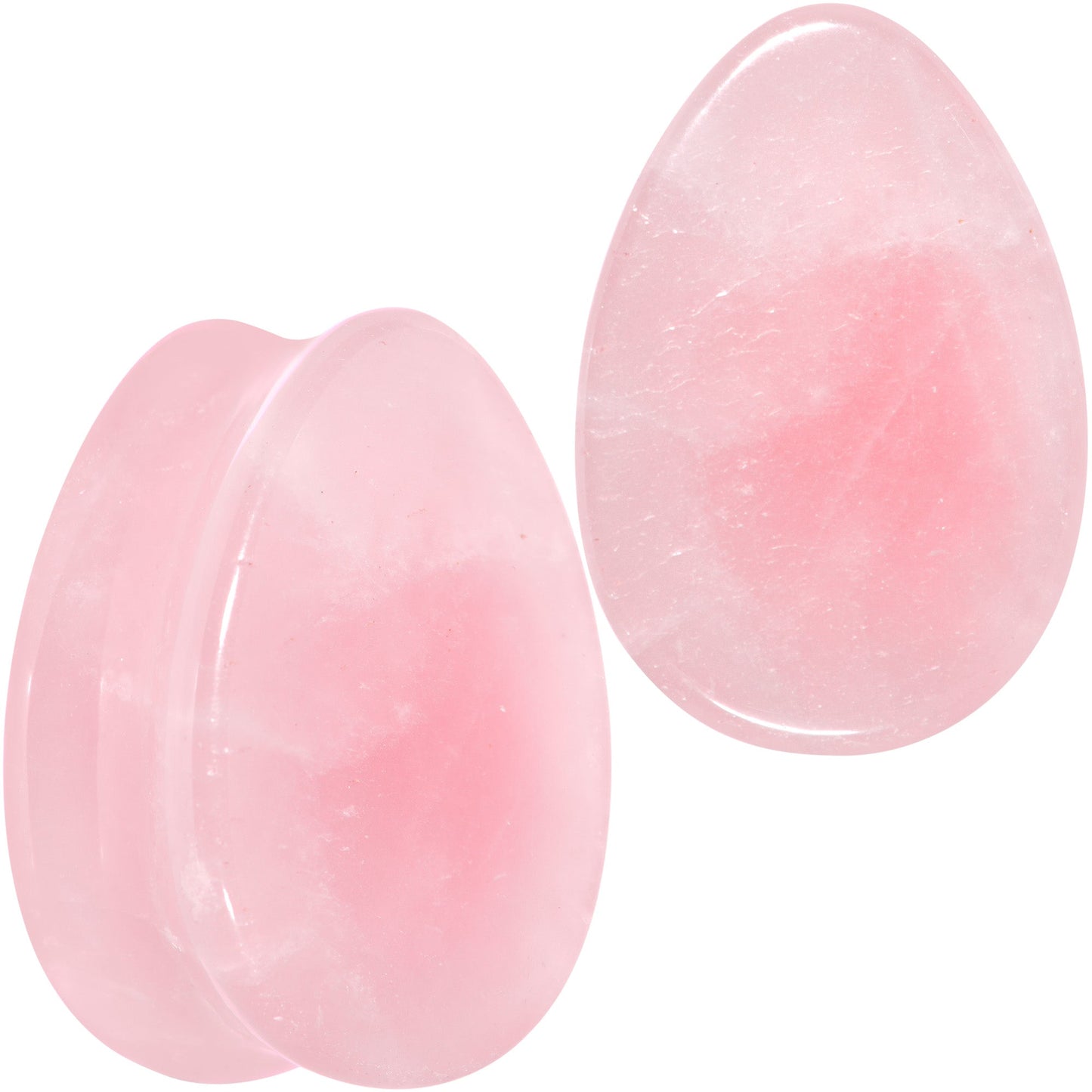 Pink Rose Quartz Drop Saddle Plug Set