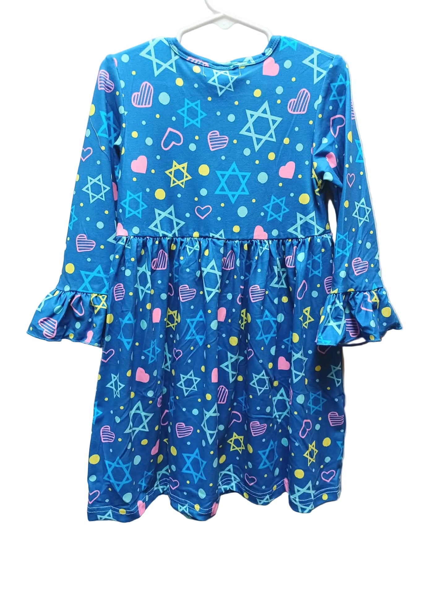 Star of David Ruffle Sleeve Dress