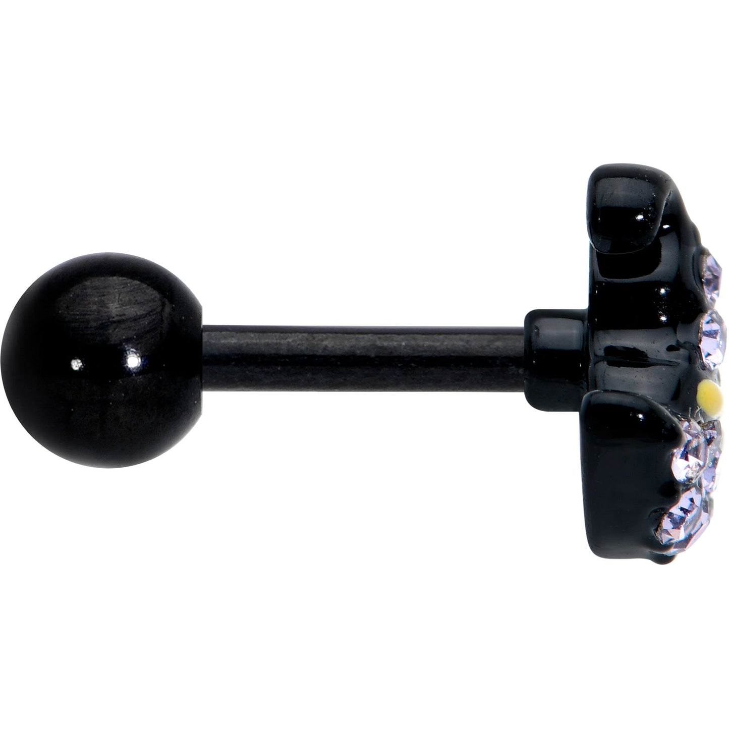 16G 1/4 Clear Gem Black Witch Hat Halloween Cartilage Tragus