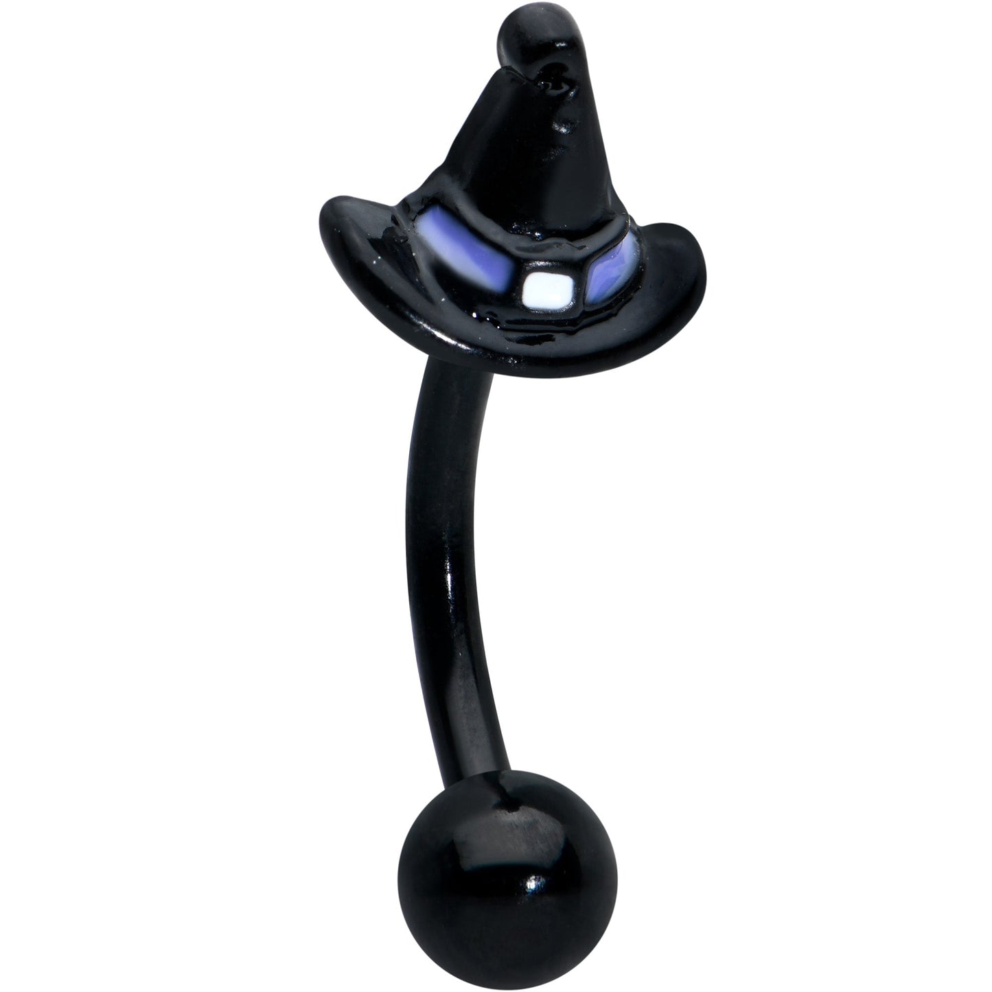 16G 5/16 Pink Gem Black Spider Witch Curved Eyebrow Ring Set of 3