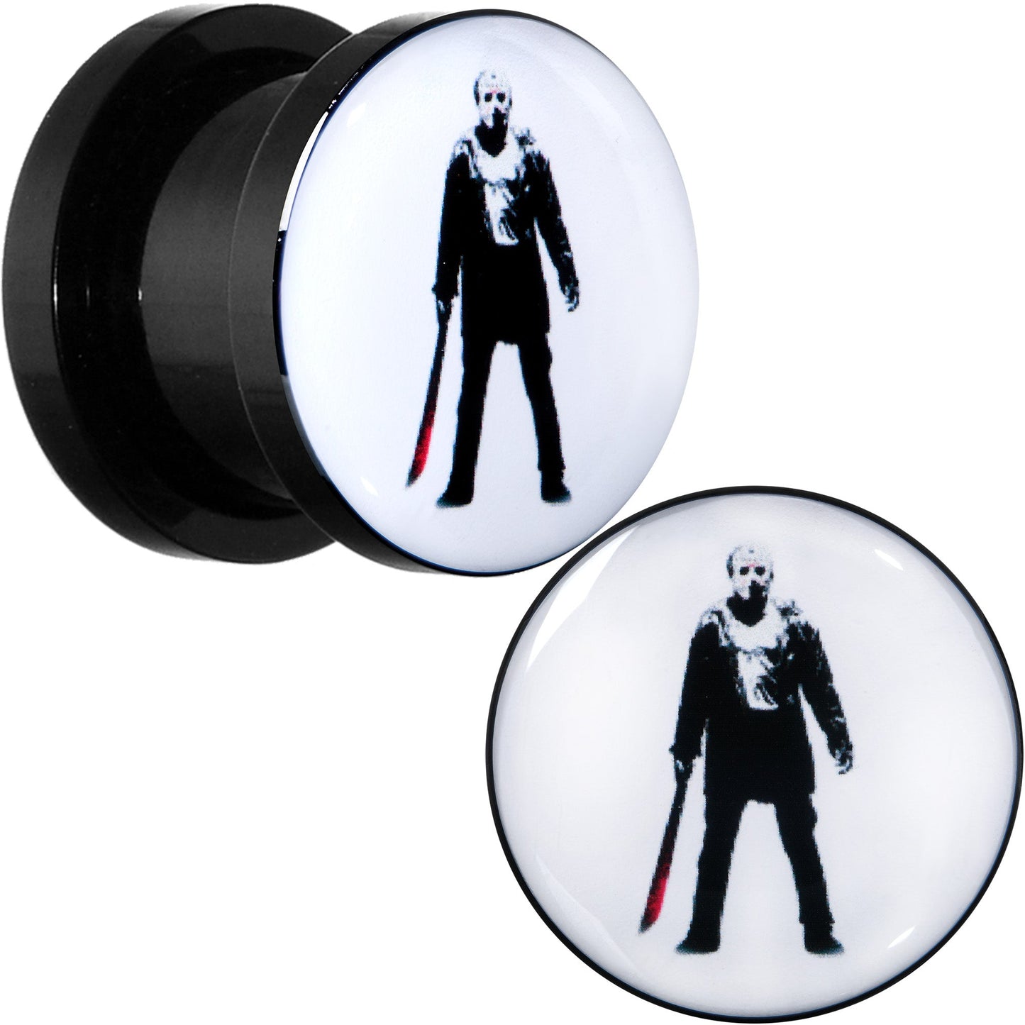 Licensed Friday the 13th Black Jason Voorhees Screw Fit Plug Set