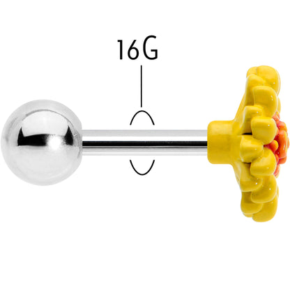 16G 1/4 Happy Sunflower Cartilage Tragus Earring