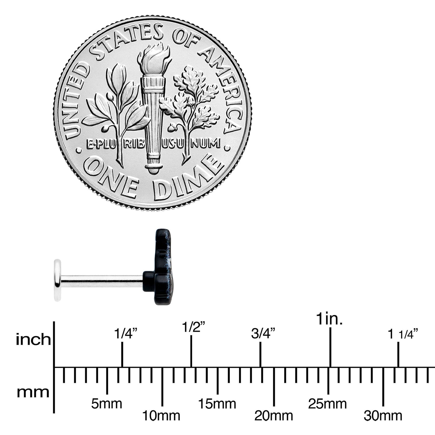 16G 5/16 Good Witch Hat Glow in the Dark Labret Monroe Tragus