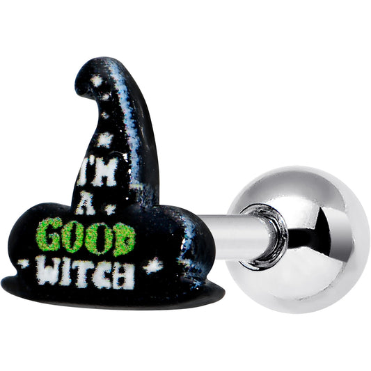 16G 1/4 Good Witch Hat Glow in the Dark Cartilage Tragus Earring