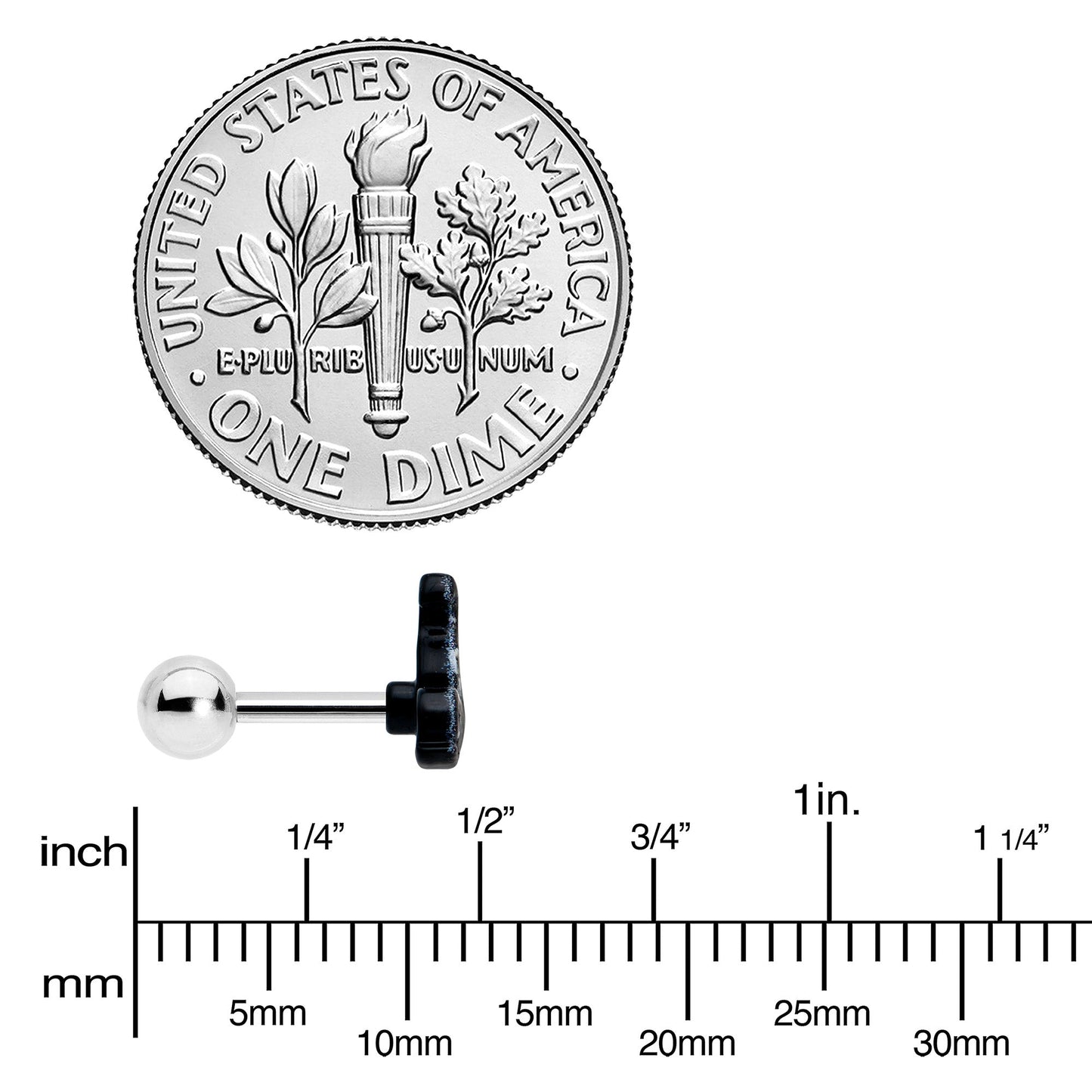 16G 1/4 Good Witch Hat Glow in the Dark Cartilage Tragus Earring