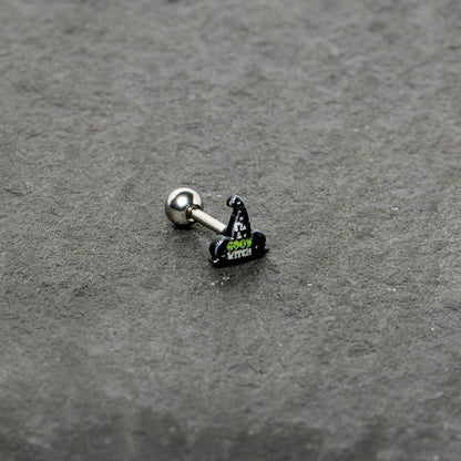 16G 1/4 Good Witch Hat Glow in the Dark Cartilage Tragus Earring