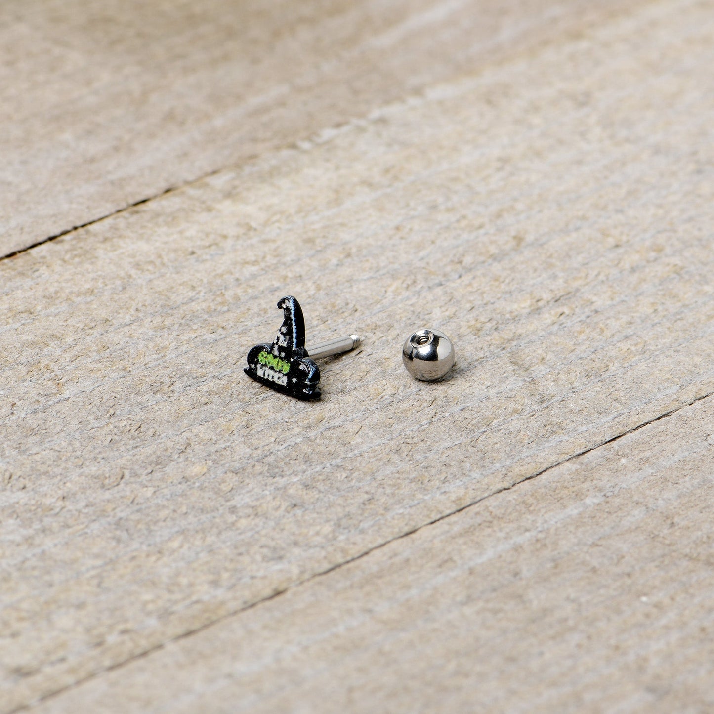 16G 1/4 Good Witch Hat Glow in the Dark Cartilage Tragus Earring