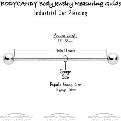 14G Good Witch Hat Glow the Dark Halloween Industrial Barbell 38mm