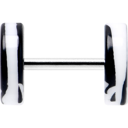 16G White Black Drip Acrylic Cheater Plug Set