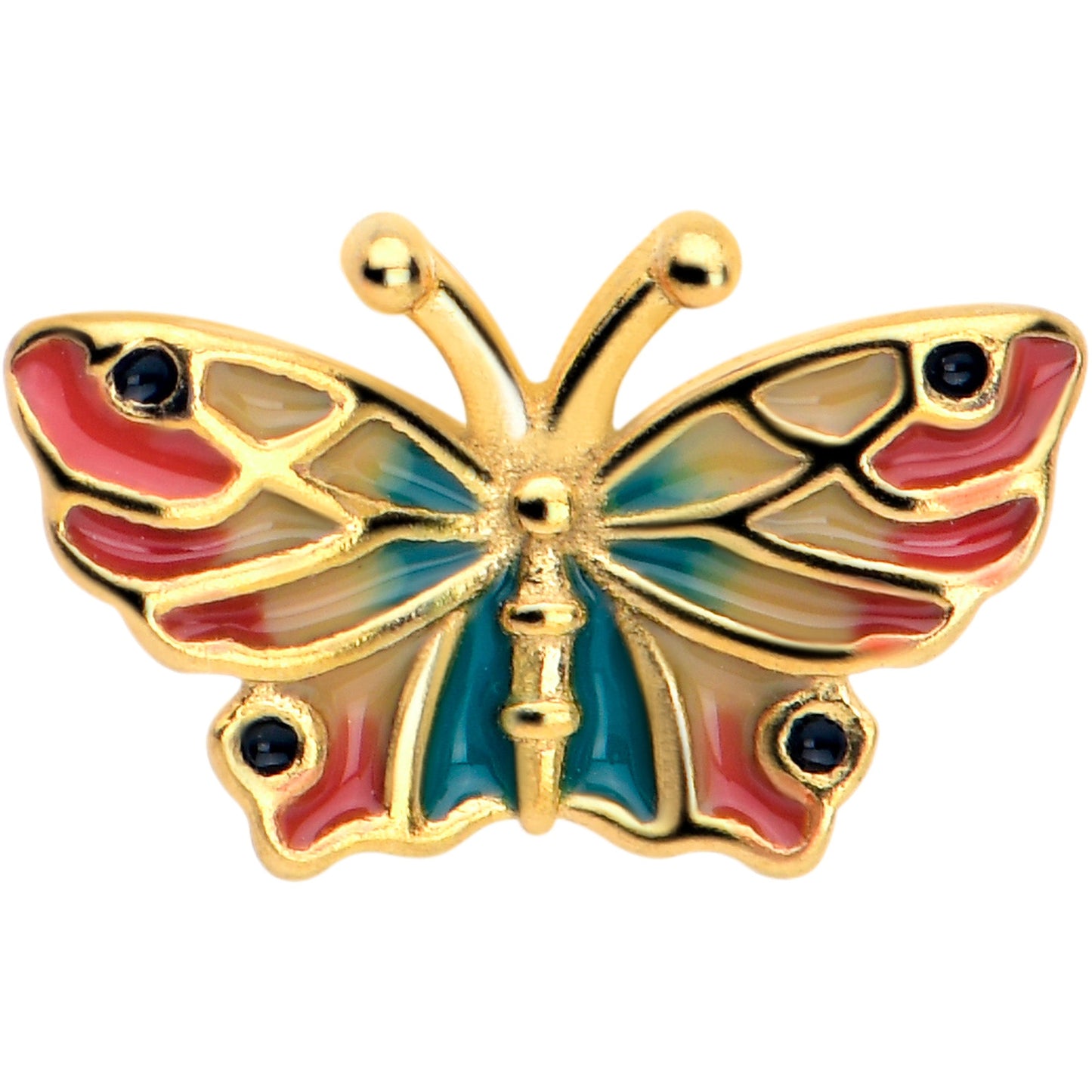 Gold Tone Sunrise Butterfly Barbell Tongue Ring