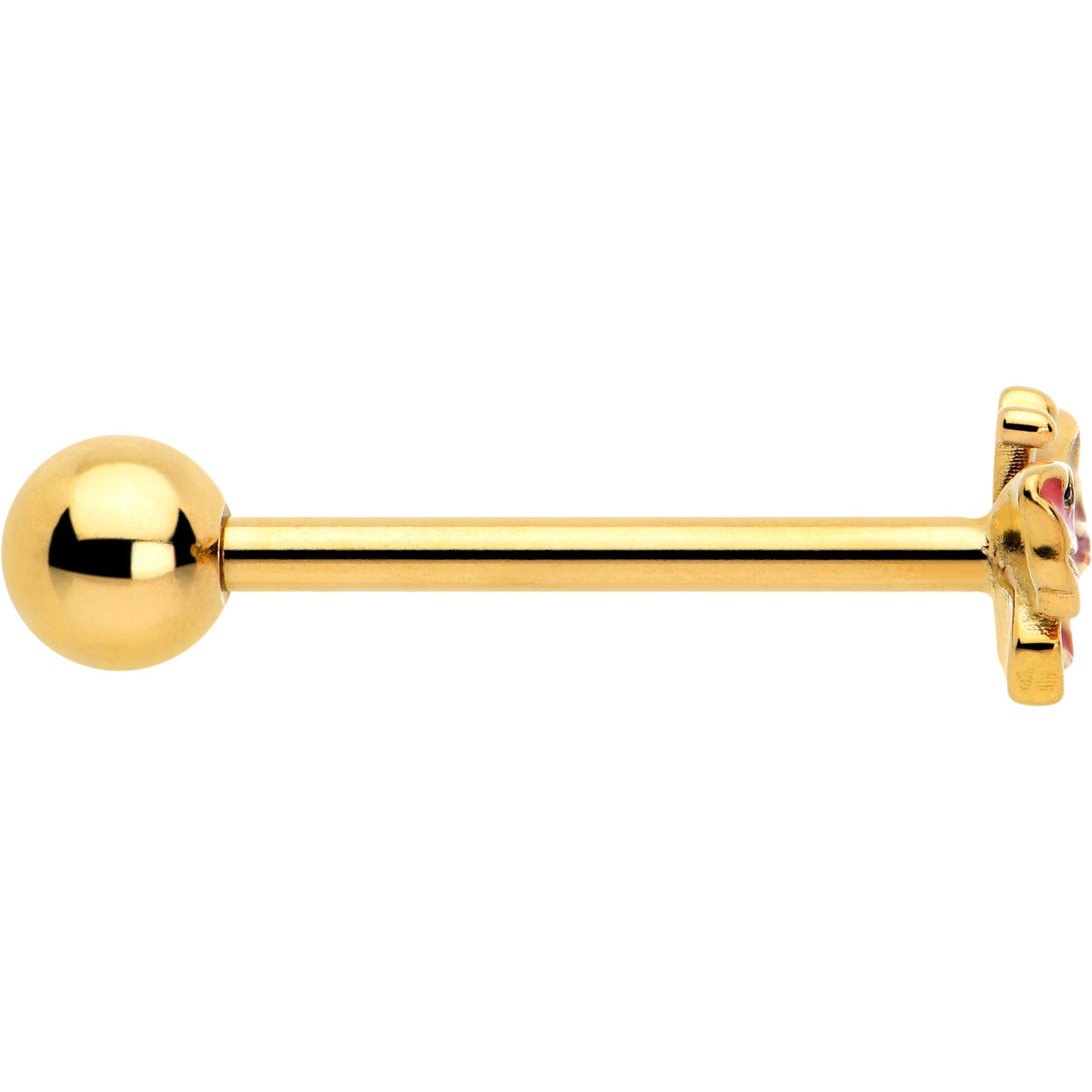 Gold Tone Sunrise Butterfly Barbell Tongue Ring