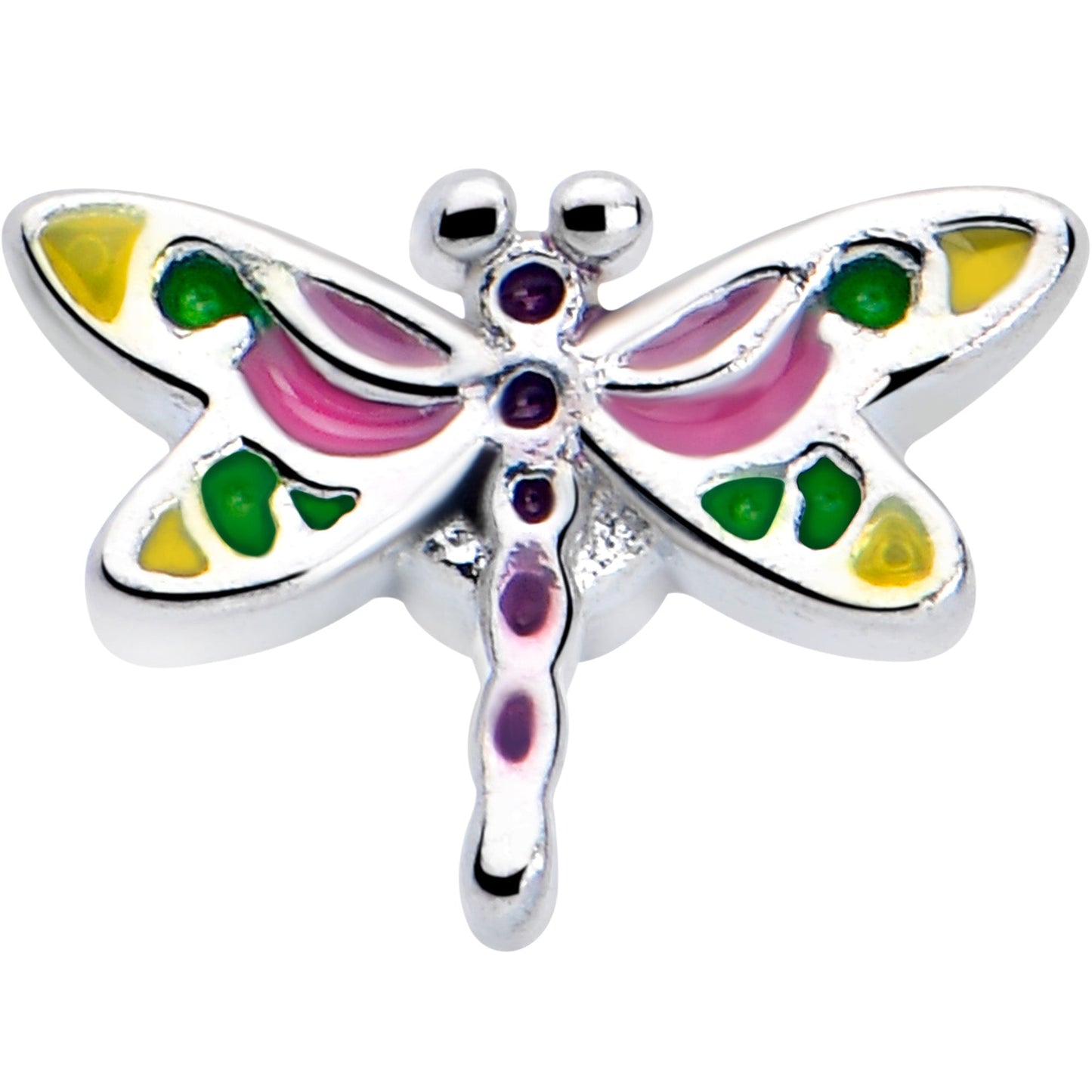 20G 7mm Dragonfly Colors L Shape Nose Ring