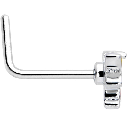 20G 7mm Dragonfly Colors L Shape Nose Ring