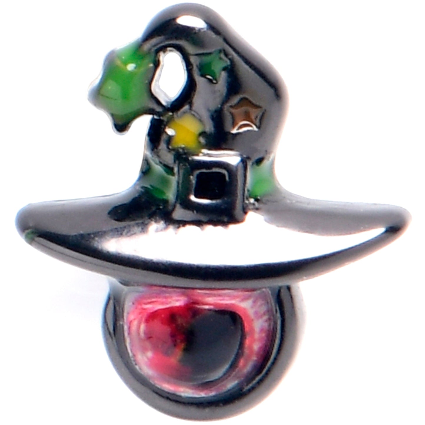 20G 7mm Black Red Eye Witch Hat L-Shape Nose Ring