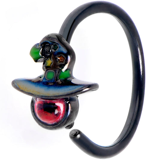 20G 5/16  Black Red Eye Witch Hat Nose Hoop