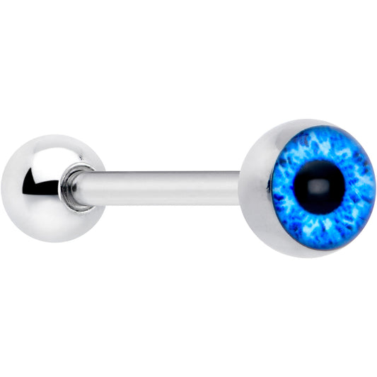 Open Blue Eye Barbell Tongue Ring