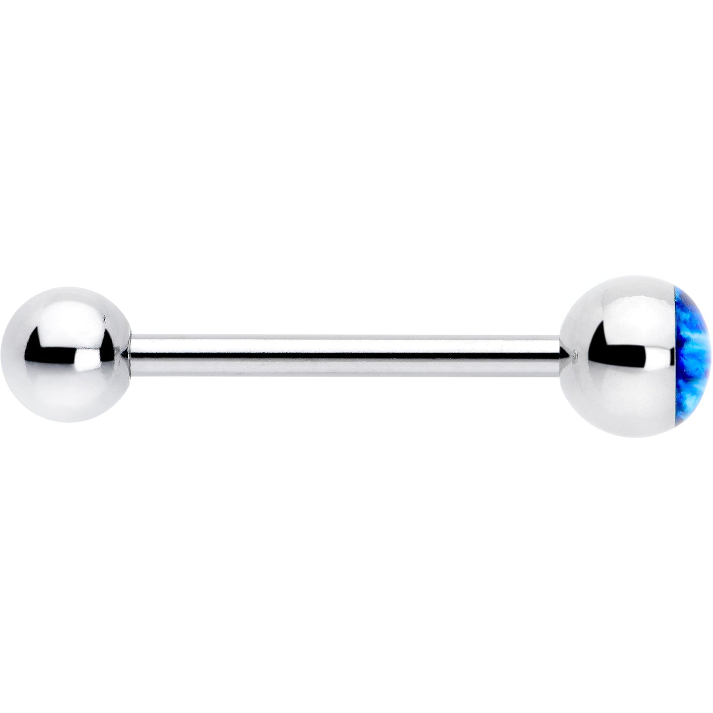 Open Blue Eye Barbell Tongue Ring