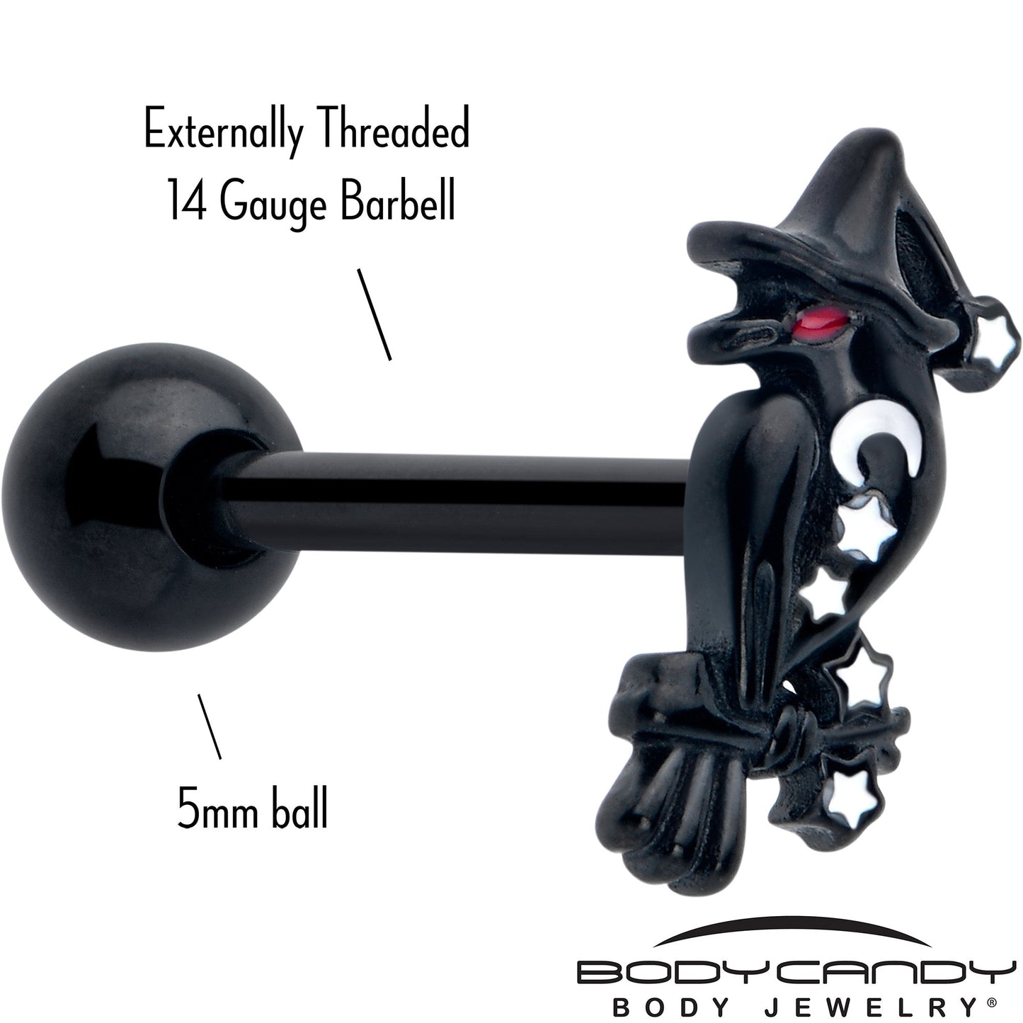 Black Raven Witch Barbell Tongue Ring