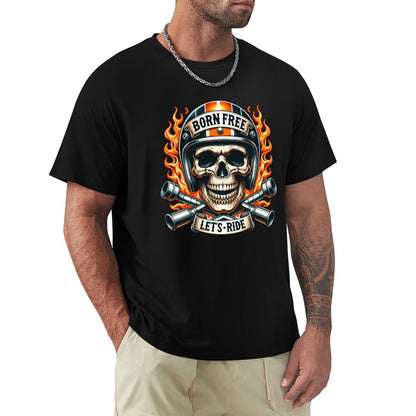 Born Free Lets Ride Men's T-shirt 100% Cotton