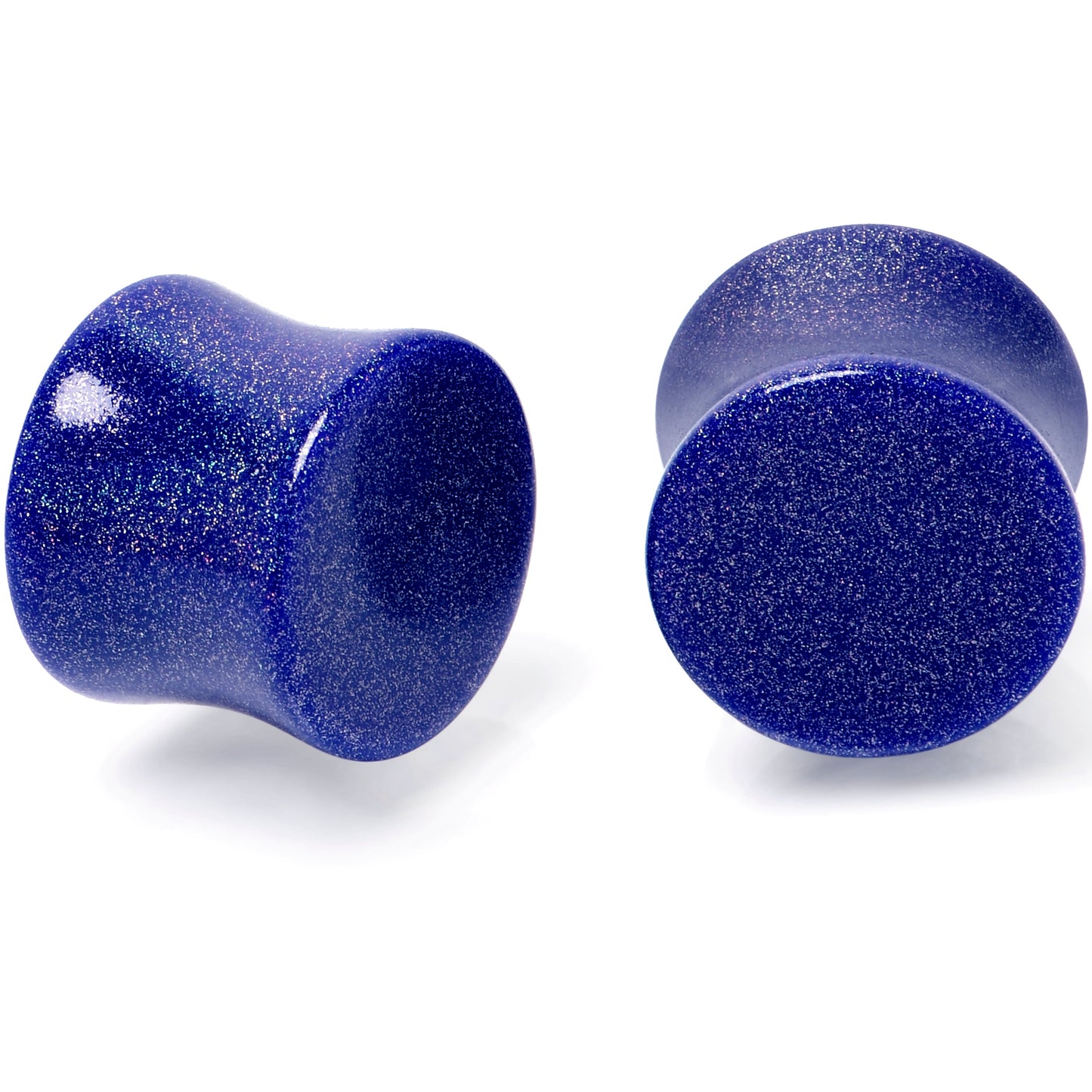 Blue Shimmer Acrylic Saddle Plug Set 6mm to 20mm Sizes