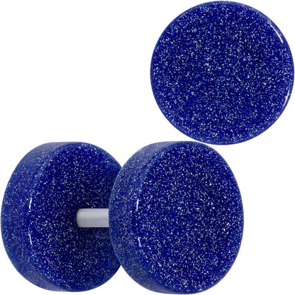 18G Blue Shimmer Acrylic Cheater Plug Set